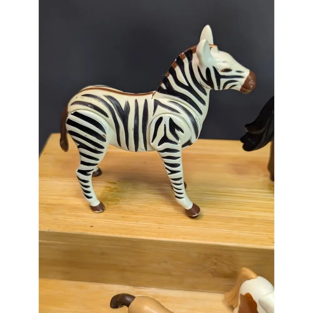 Playmobil Mixed Animals Lot Zebra Horse Deer Tapir Sheep Goat Figure 27pcs